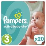 PAMPERS ACTIVE BABY DRY - ΠΑΝΕΣ ACTIVE BABY DRY NΟΥΜΕΡΟ 3 (5-9 KG) 20 ΤΕΜ
