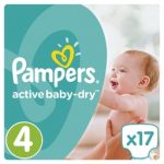 PAMPERS ACTIVE BABY DRY - ΠΑΝΕΣ ACTIVE BABY DRY NΟΥΜΕΡΟ 4 (8-14 KG) 17 ΤΕΜ