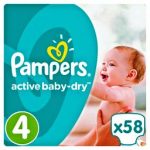 PAMPERS ACTIVE BABY DRY - ΠΑΝΕΣ ACTIVE BABY DRY NΟΥΜΕΡΟ 4 (8-14 KG) 58 ΤΕΜ