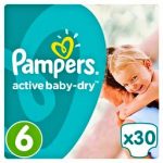 PAMPERS ACTIVE BABY DRY - ΠΑΝΕΣ ACTIVE BABY DRY ΠΑΝΕΣ ΝΟΥΜΕΡΟ 6 (15+ΚG) 30 ΤΕΜ