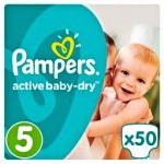 PAMPERS - ΠΑΝΕΣ ACTIVE BABY DRY NΟΥΜΕΡΟ 5 (11-18KG) 50 TEM