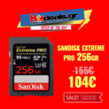 SanDisk Extreme PRO 256 GB SDXC 95 MB/s Class 10 U3 V30 | Κάρτα Μνήμης | Amazon.co.uk | 104€