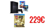 Sony PlayStation 4 500GB | + Lego Batman 3: Beyond Gotham + The Lego Movie [Blu-ray + UV Copy] + Lego Star Wars the Force Awakens Deluxe Edition | amazoncouk | 229€